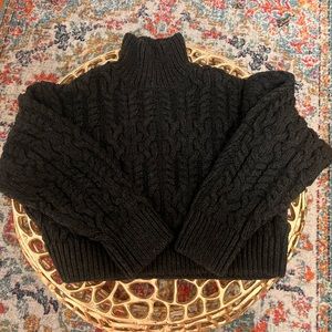 Zara cropped chunky sweater.